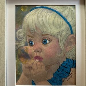 Charming Child Portrait with Blue Accents